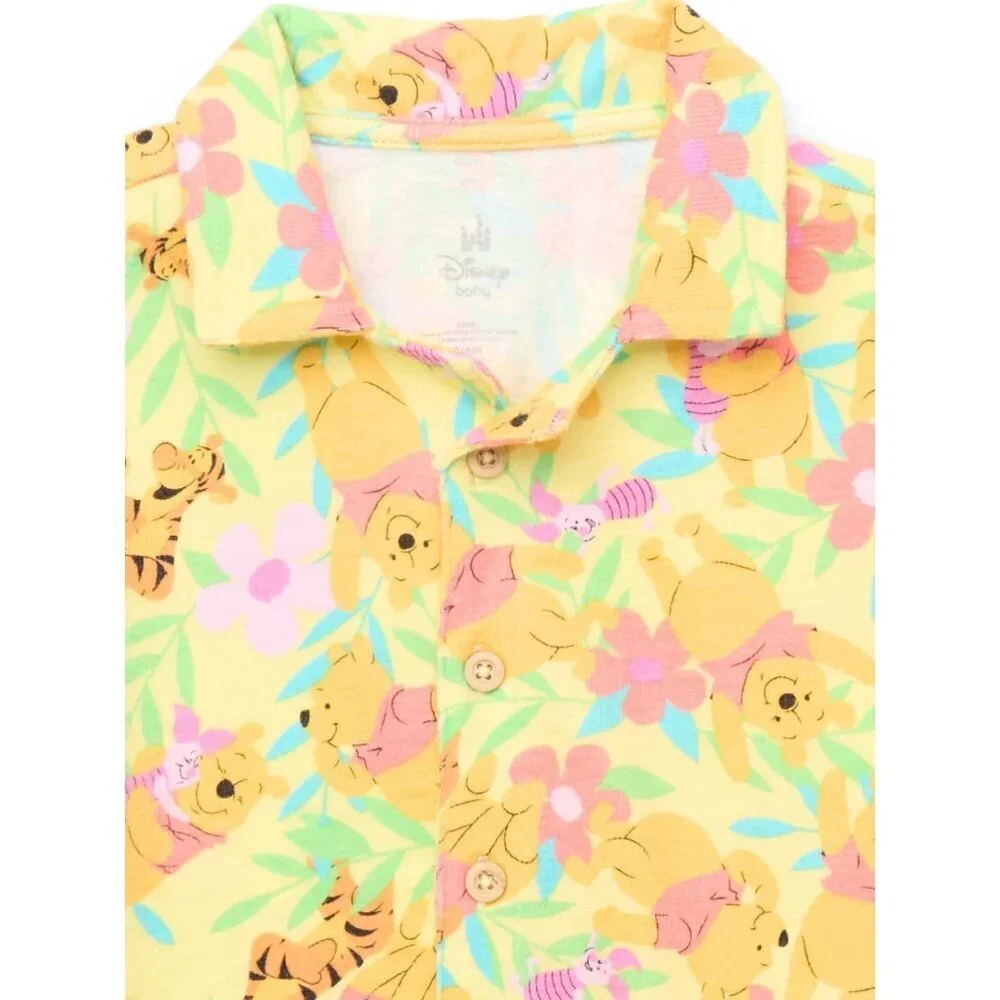 Winnie the Pooh Baby Boys Resort Short Set with Matching Hat, 3-Piece, Size 0/3M